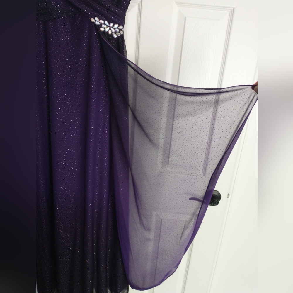 Reign On Purple Ombre Sparkle Prom Dress - Picture 5 of 8